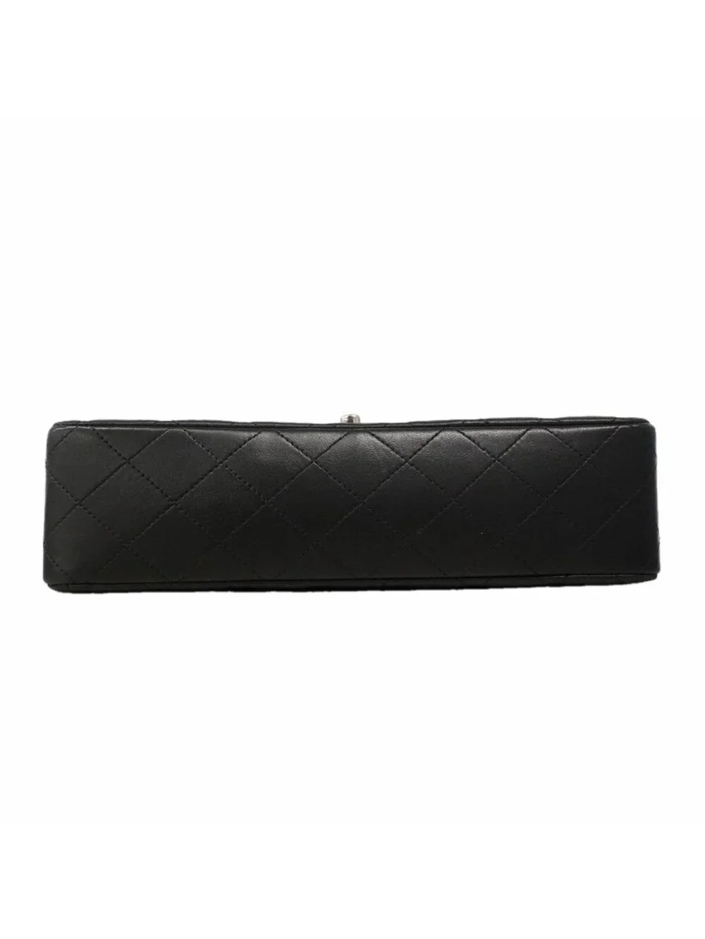 Chanel Shoulder Bag Quilted Lambskin Black Silver